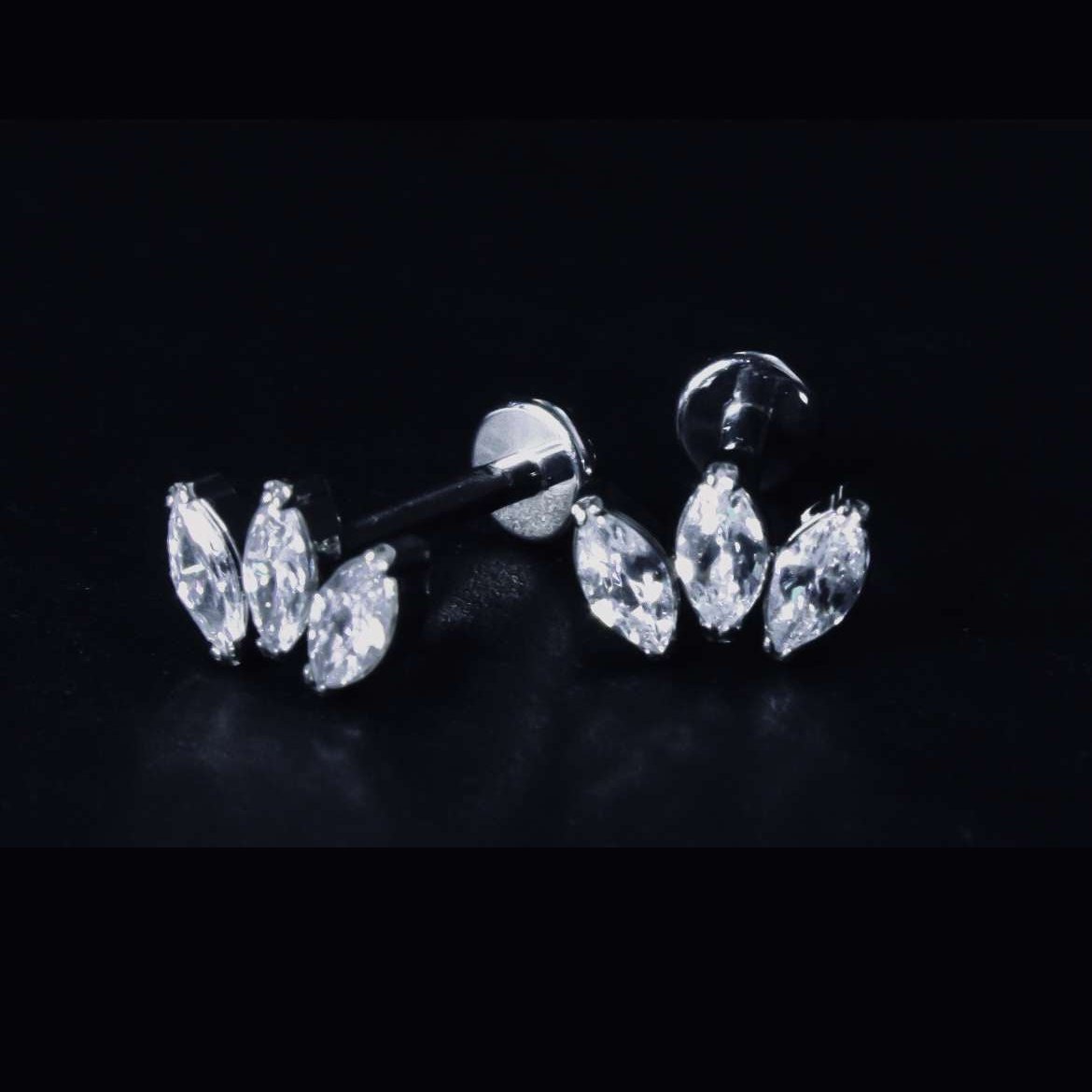 Exquisite Marquise Cut Cluster Earrings