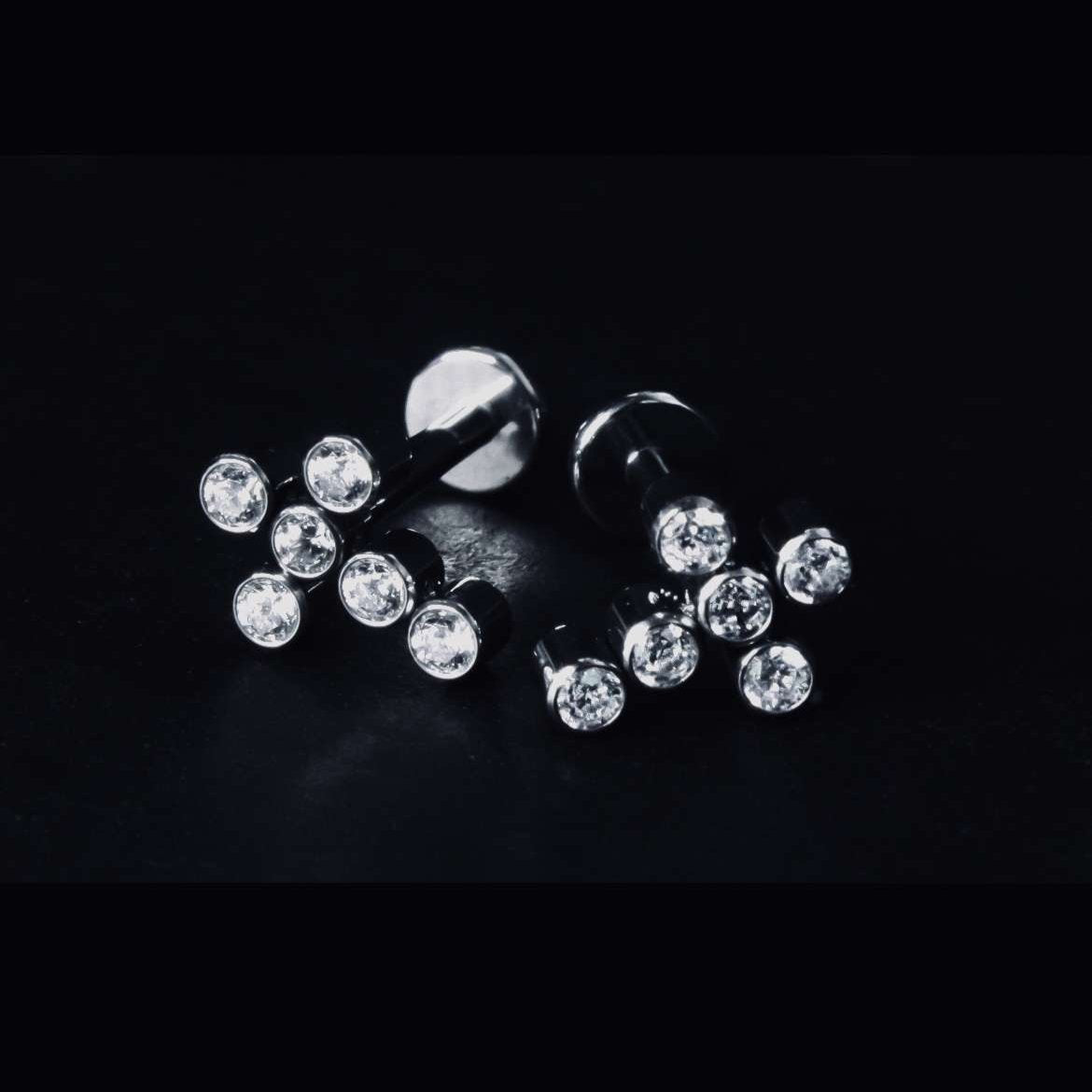 Titanium Cross-Shaped Crystal Studs